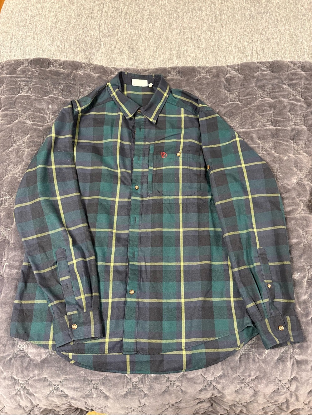 Fjallraven Green & Black Plaid Men's Button-Up Shirt